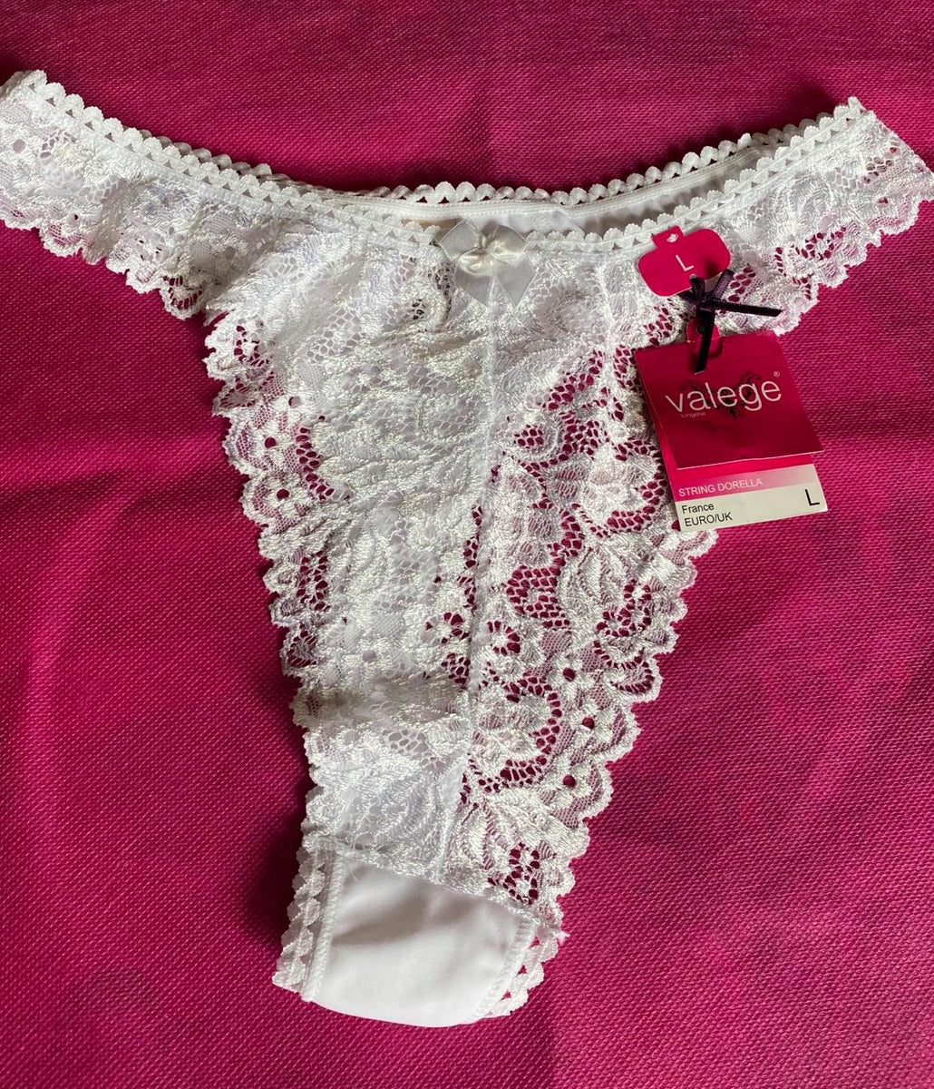 VALEGE string dentelle blanc L – La Lingerie de Babette
